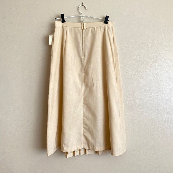 NWT Dead Stock VTG Sutter Place S/V14 Pale Yellow Skirt Fan Pleat Design Texture - Picture 2 of 10